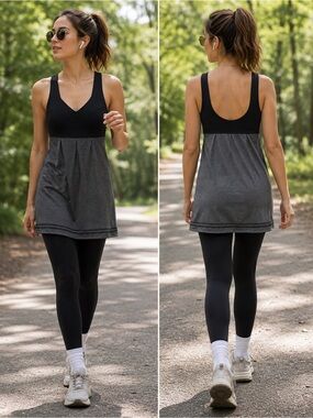 Vintage Lululemon Black and Gray Athletic Tank Dress.